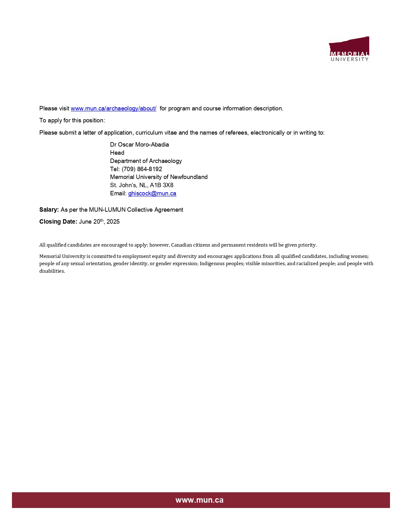 PCI job ad Fall 2025 page 2 of 2